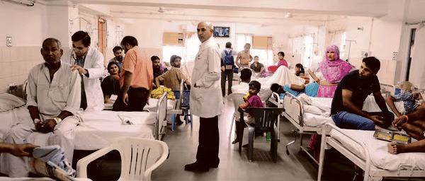 A healthcare professional assisting a patient